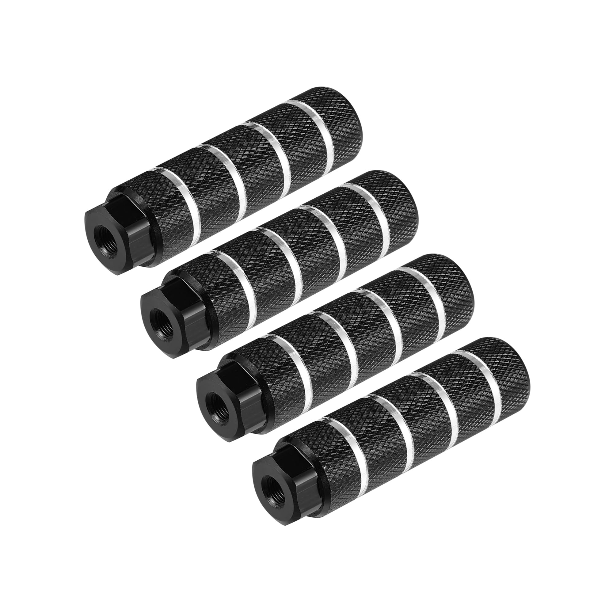 Hihaha 4pcs BMX MTB Bike Rear Foot Pegs Footrests Black Fit 3/8 Inch Axles Durable Material