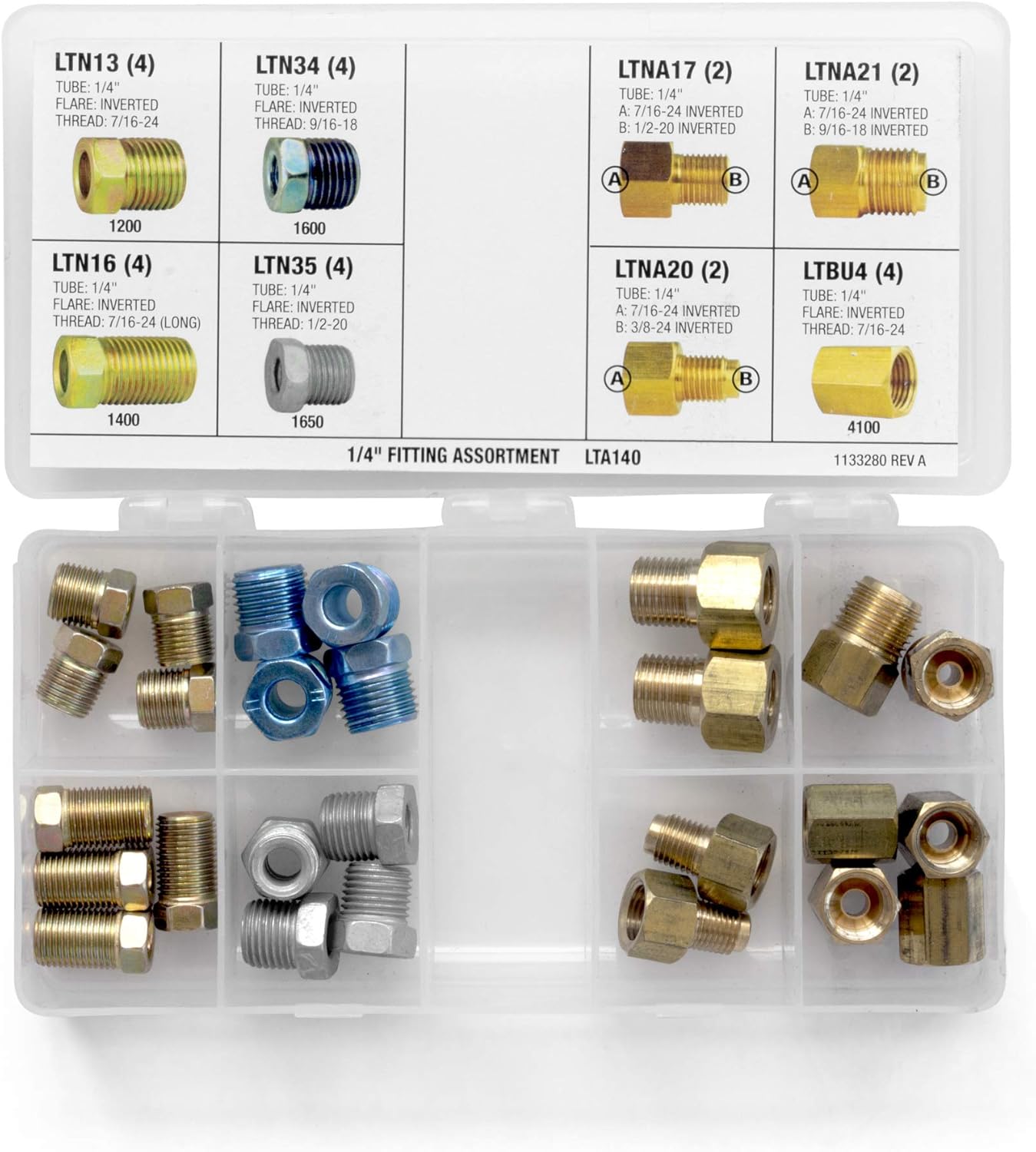 Fitting Assortment 1/4" Tube Nut, Union, Adapter, 8 SKU, Hose, Lines