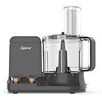 NutriChef NCFPG9 Multipurpose & Ultra Quiet Powerful Motor, Includes 6 Attachment Blades 12 Cup Multifunction Food Processor,