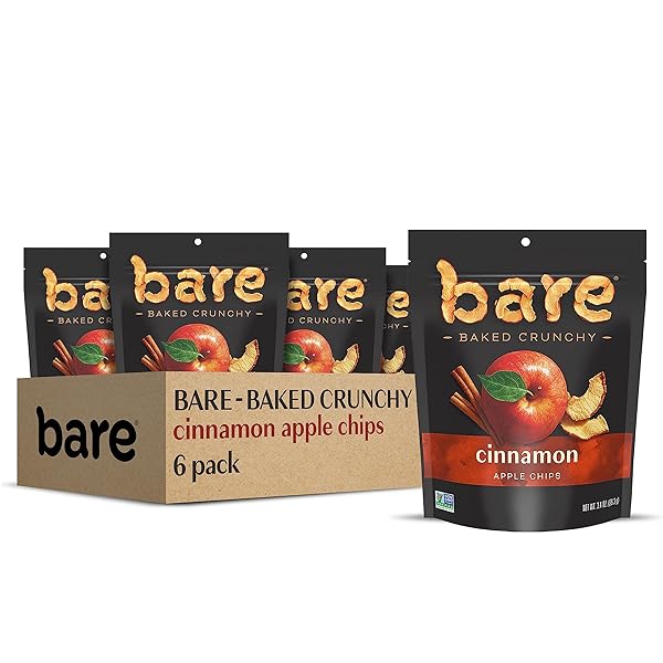 BARE BAKED CRUNCHY, APPLES CINNAMON, 3.4 OUNCE (PACK OF 6)