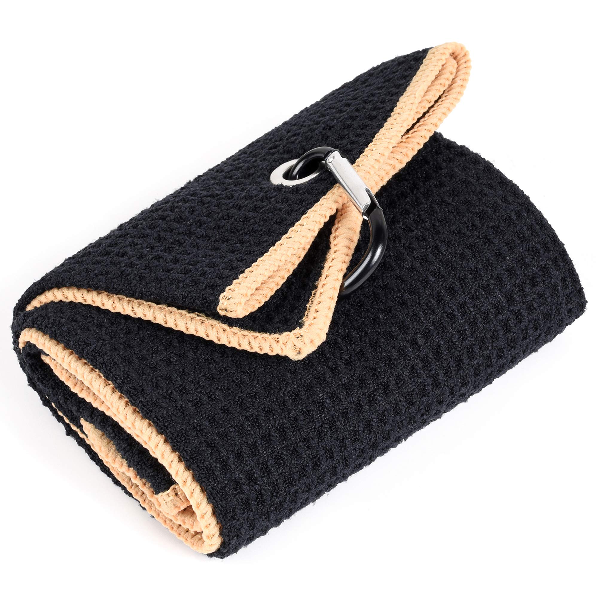 Mile High Life Golf Towel | Tri-fold Waffle Towels | Premium Microfiber Fabric | wiith Heavy Duty Carabiner Clip