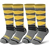 SoxLabFit Winter Warm Kids Ski Socks - 2 Pairs Merino Wool Thermal Skiing Socks for Boys, Girls, Youth, Toddlers