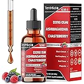 Tenmido 10in1 Liquid Dong Quai Supplement for Women with Ashwagandha, Chasteberry, Black Cohosh, Red Clover, Magnolia, Red Raspberry, Hops Flower, Lemon Balm, and Ginger - 30ml 1 Fl Oz