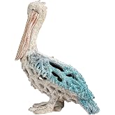 Corner Merchant Blue Pelican Standing Figurine 13.75&rdquo; Coastal Coral Reef Home Decor Nautical Beach Statue for Tabletop Shelf or Mantel Ocean Inspired Room Accents