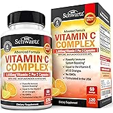 BioSchwartz Vitamin C Complex Supplement - Vitamin C 1000mg Capsules with Rose HIPS Zinc and Citrus Bioflavonoids for Immune Health, Cellular Energy, Collagen Production, 120 Count (60 Day Supply)
