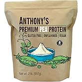 Anthony's Premium Pea Protein, 2 lb, Plant Based, Gluten Free, Unflavored, Vegan, Keto Friendly, Made from Peas