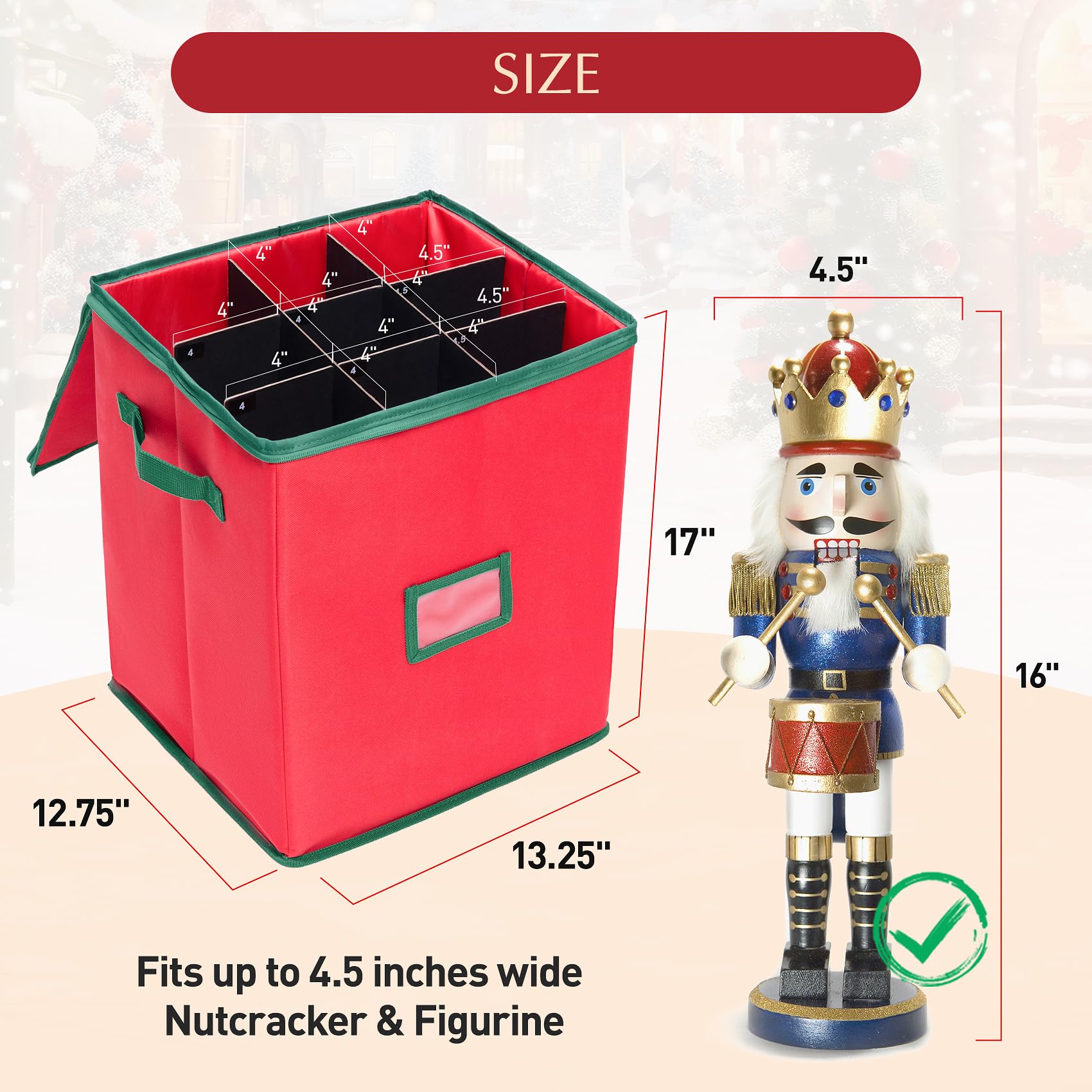 Ciseret Christmas Ornament Storage Box Containers Holiday Decoration...