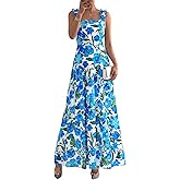 BTFBM Dresses for Women Summer 2026 Formal Sleeveless Smocked Floral Long Wedding Guest Dress Party Spring
