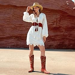 Dixhills Red Cowboy Boots for Women - Wide Calf