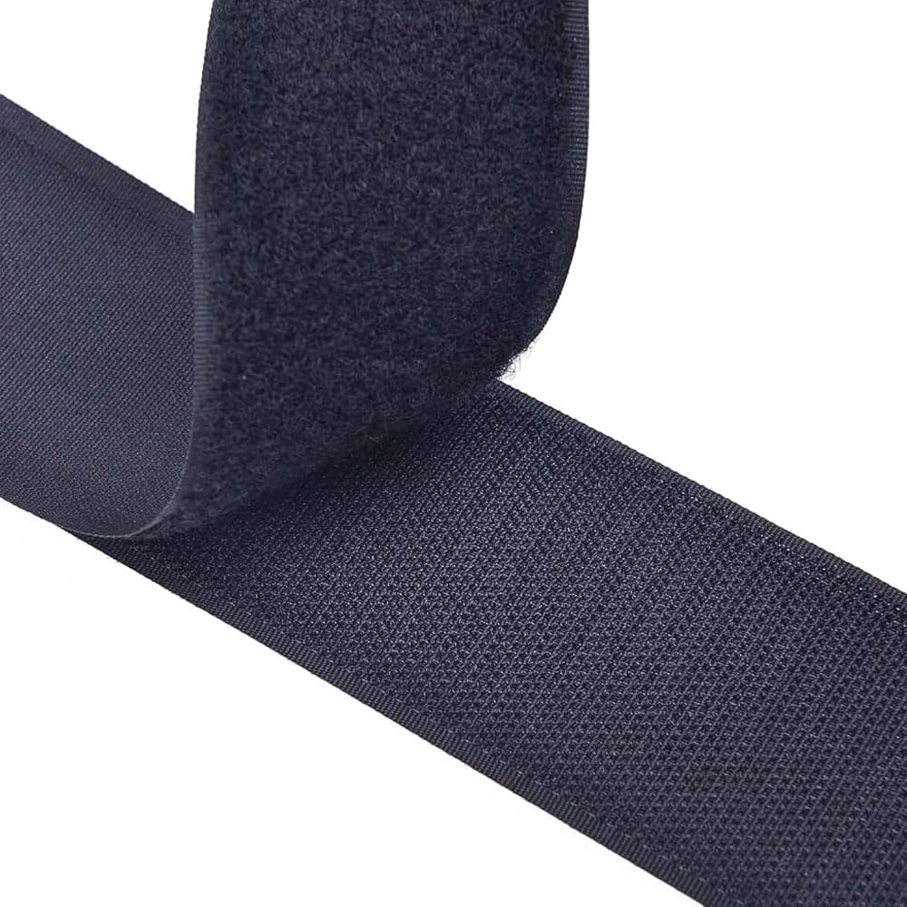 VELCRO Brand Black Sew-On Tape 50mm 1m Hook and Loop Continuous Length