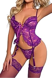 ssgrlvok Women Lingerie Sexy Floral Lace Lingerie