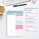Sweetzer & Orange S&O Daily Planner Notepad Teal 52 Page Undated Coiled view 4