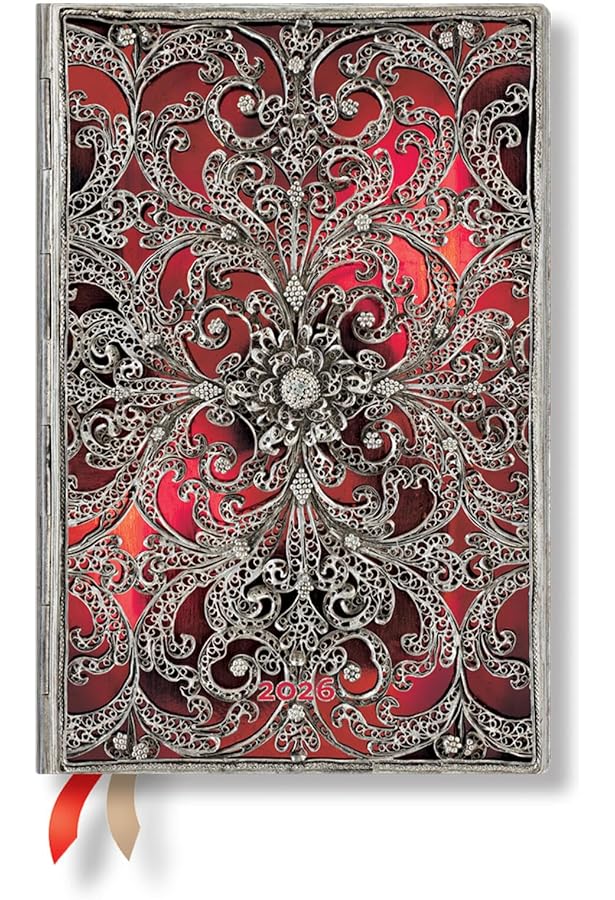 Agenda Journalier Paperblanks 2026 Mini - Motif Fée Verte (Lang's Fairy Books), 416 Pages, Fermeture élastique, 95x140mm, Papier Sans Acide, 2 Rubans