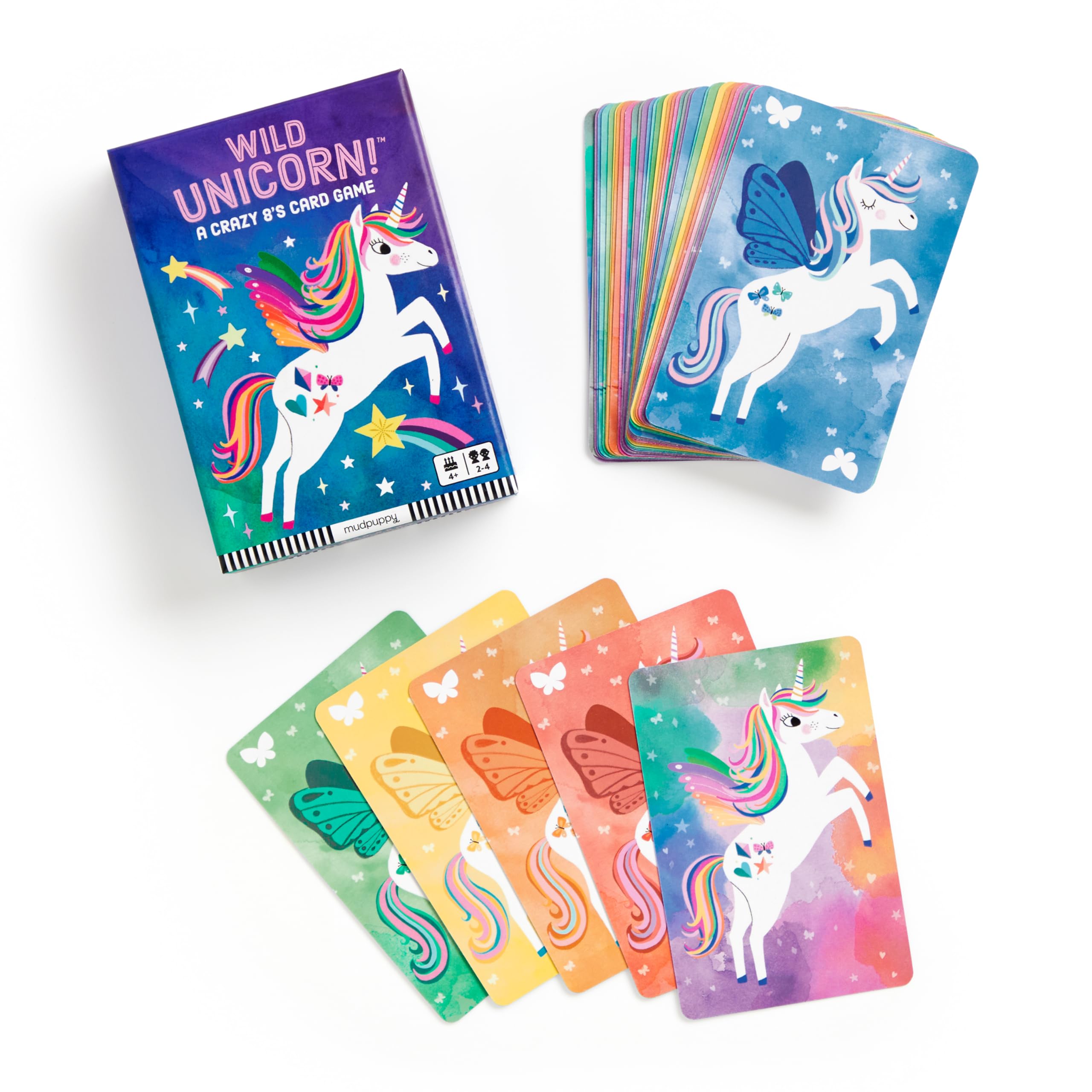 Galison Mudpuppy Wild Unicorn! Card Game, Rainbow