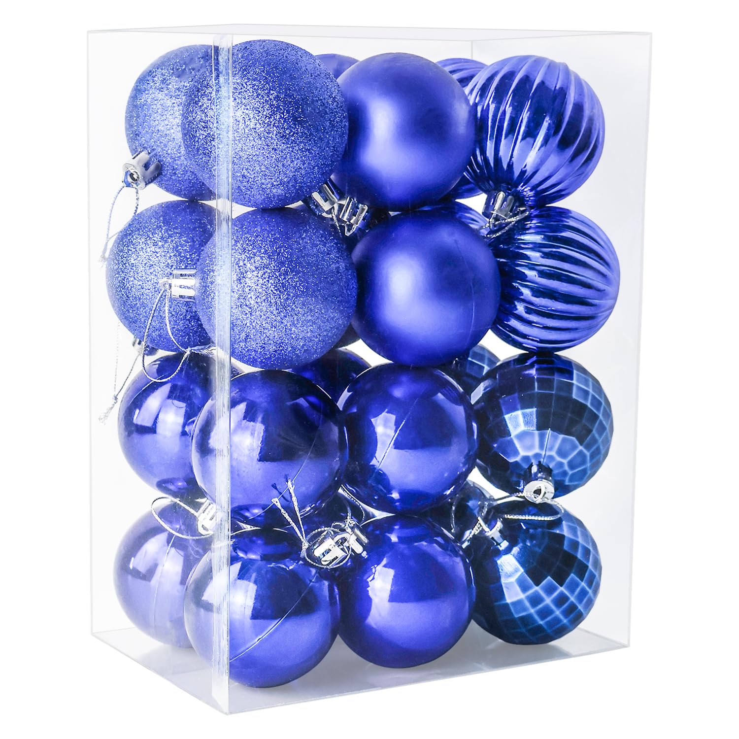 24 Pieces 60mm Christmas Balls Ornaments, Shatterproof Christmas Tree Decorations Large Hanging Ball for Xmas Holiday Wedding Party Decoration, Royal Blue