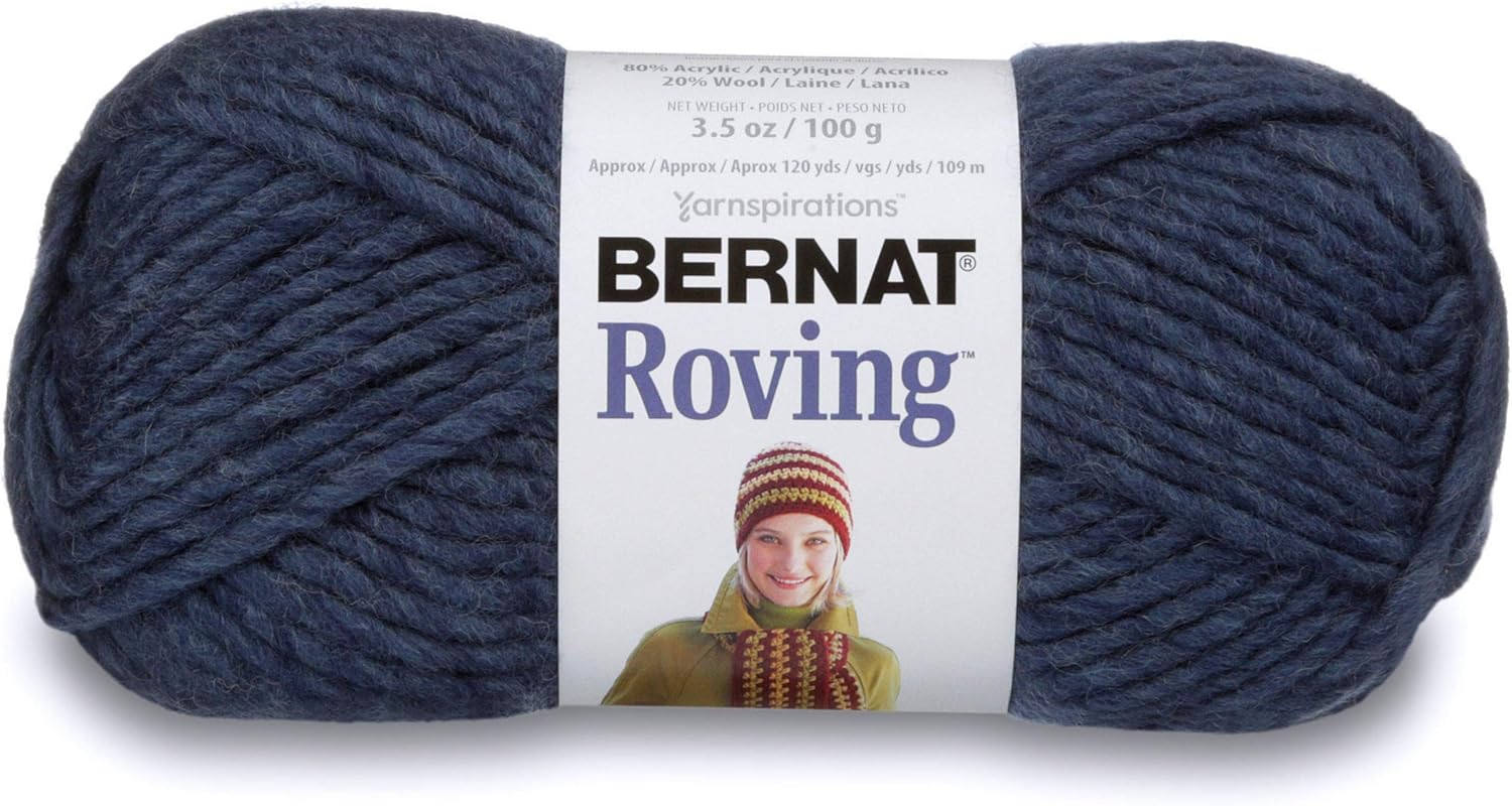 Bernat Roving Yarn, 3.5 oz, Gauge 5 Bulky, Cobalt