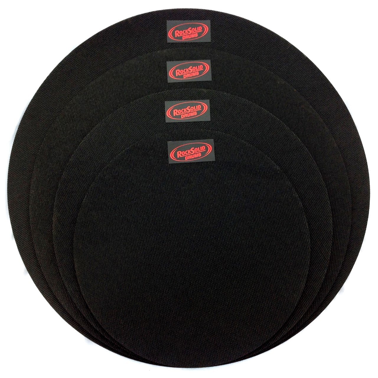 RockSolid 4 x Fusion Drum Practice Pad Kit - Silencer and Dampener Mute Set