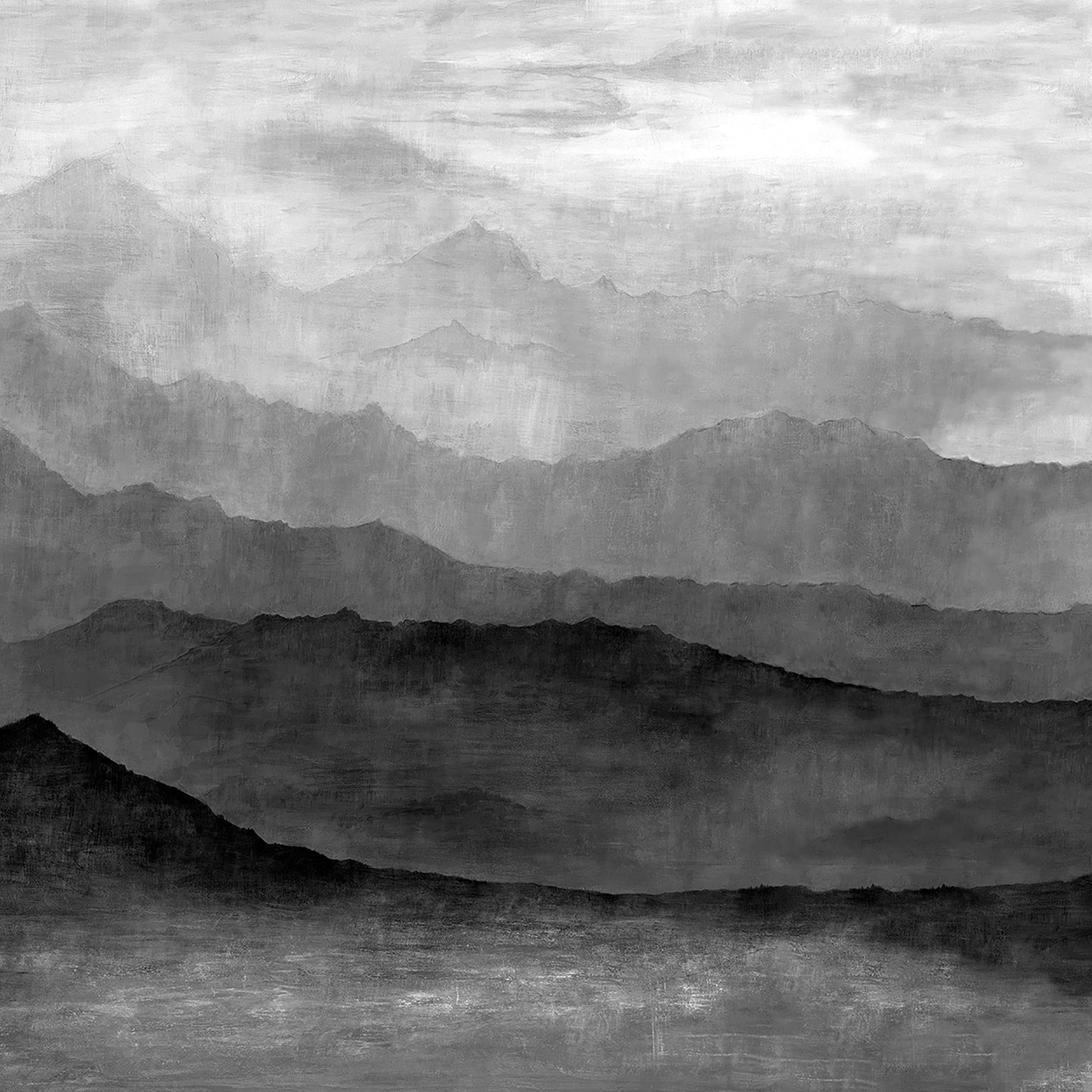 Galerie G78421 Atmosphere Grey Misty Mountains Mural, 250cm x 318cm