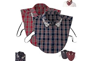 Red Christmas Plaid Rhinestone Detachable Collar,Rhinestone Fake Collar,Women Detachable FakeCollar,Elegant Dickey Collars