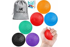 HiKeep Stress Balls for Adults (6 Pack), Grip Strength Trainer, Hand Strengthening Devices, Hand Exercisers for Strength, Exercise Balls Physical Therapy, Wrist Finger Strengthener, Forearm Exerciser