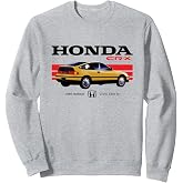 Honda CR-X 1989 Racing Stripe Retro Civic Black Logo Sweatshirt