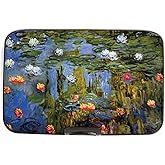 Monarque Armored Wallet Credit Card Case with RFID Data Theft Protection (Claude Monet Water Lilies)