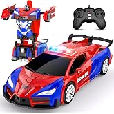 CEGOUFUN Remote Control Car, Spider Transforming RC Cars Toys for Boys | 2.4GHz RC Car, One-Button Transformation, 360&deg; Spins, Red Blue Light, 1:18 Scale Transform Toys for Boys Kids Birthday Gifts