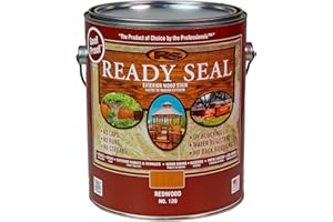 NORKAN Ready Seal Stain & Sealer for Wood, Outdoor Deck and Fence - All-in-One Exterior Wood Stain and Waterproofing Sealant – Easy to Apply, No Back Brushing Needed, with UV Protection - 1 Gallon, Redwood