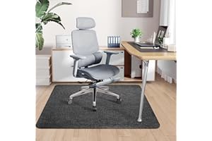 Sycoodeal Office Chair Mat for Hardwood & Tile Floor, 36" x 48" Heavy Duty Computer Gaming Chair Mat for Rolling Chairs Non-Curve, Anti-Slip, Floor Protector for Home Office (Black)