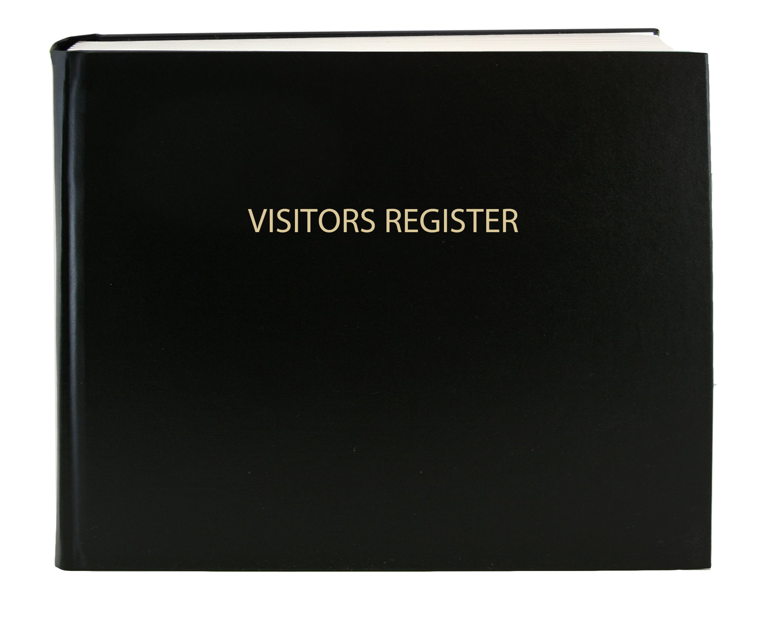 BookFactory Visitor Log Book/Visitor Register/Visitor Sign-In Book - 120 Pages, 8 7/8" x 7" - Black Cover, Smyth Sewn Hardbound (LOG-120-Visitor-A-LKT34)