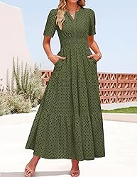ZESICA Women's 2025 Summer Short Sleeve Maxi Dress