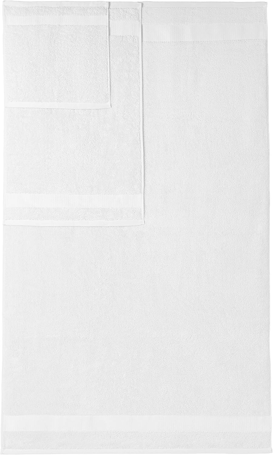 Basics Everyday Bath Towels, 6 Piece Set, White, 100% Soft Cotton, Durable: Home & Kitchen