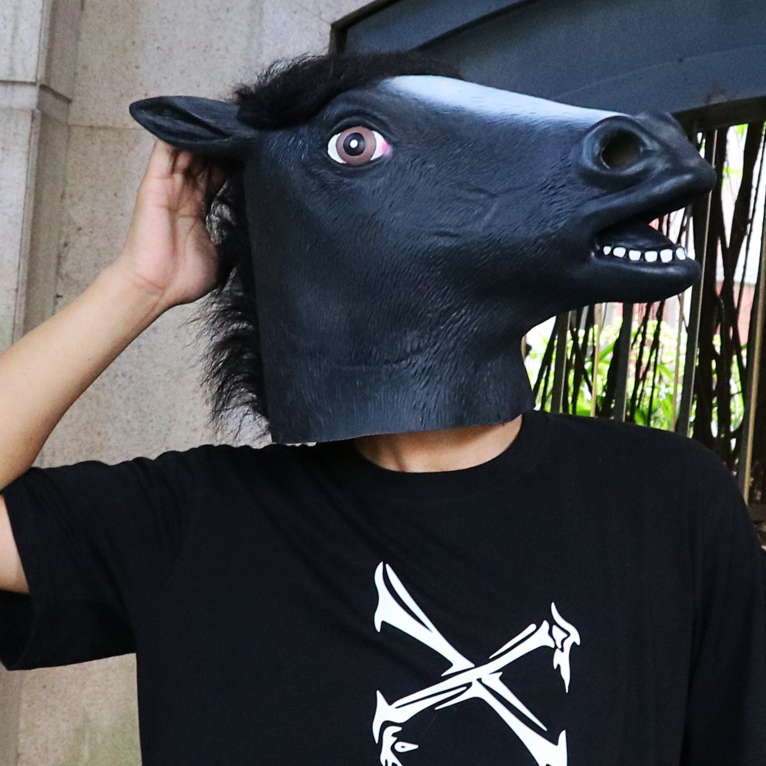 XIAO MO GU Halloween Costume Party Latex Animal Horse Head Mask