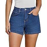 luvamia Jean Shorts for Women High Waisted Trendy Summer Casual Wide Leg Stretchy Denim Jorts Distressed Cut Off Shorts