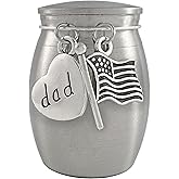 Dad Veteran Small Urn for Human Ashes Adult Male Mini American Flag Cremation Urn Small Patriotic Keepsake for Dad Ashes Military Navy Army Air Force Veteran Memorial Keepsake Stainless Steel
