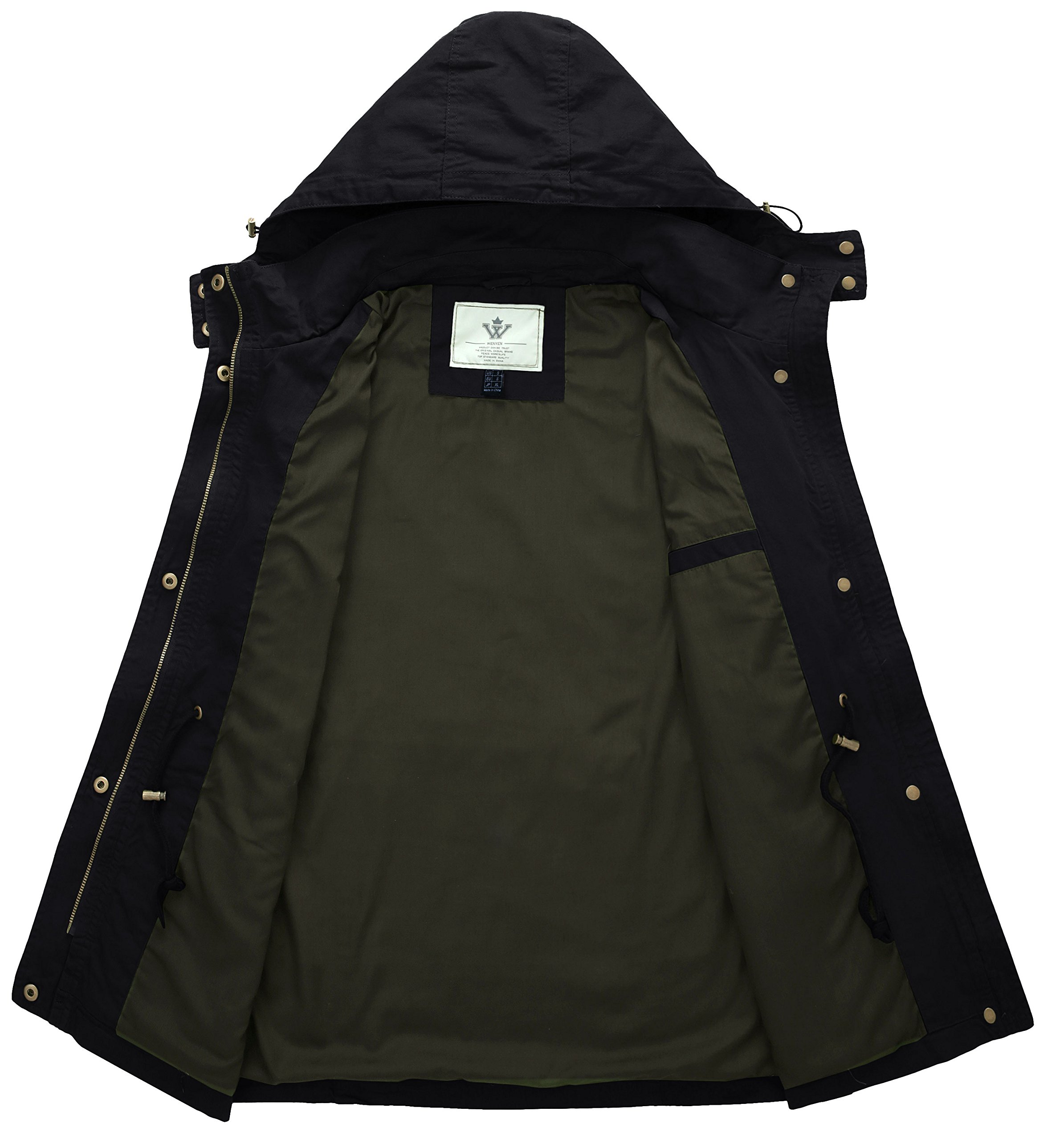 WenVen Women's Anorak Military Jacket Lightweight Casual Cotton Coat