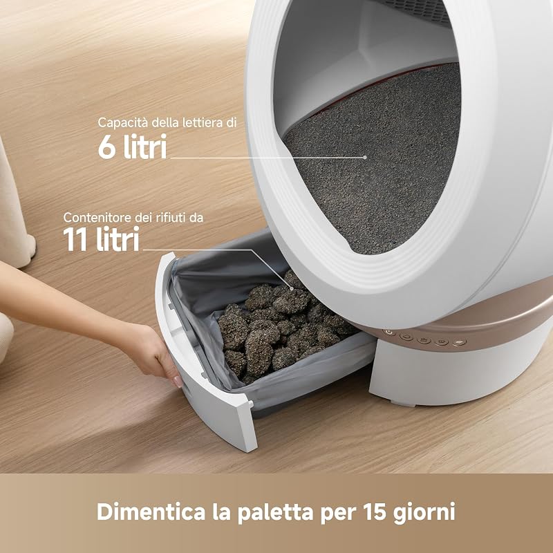 MeowgicPod LR10 Prime Lettiera per gatti intelligente,110L,15 giorni