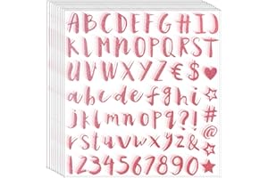 Waynoda Glitter Letter Stickers 810 Pieces 10 Sheets Alphabet Number Stickers,Self Adhesive Letter for Scrapbooking,Mailbox,Kitchen,Home,Business,Office(Rose Gold, 1Inch)