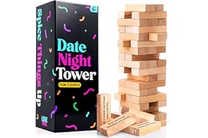 LOVEVIBE Valentines Gifts for Him Her - 54 Stacking Wooden Block Game for Him, Her, Girlfriend, Boyfriend, Wife, Husband, Couples, Anniversary Date Ideas,..