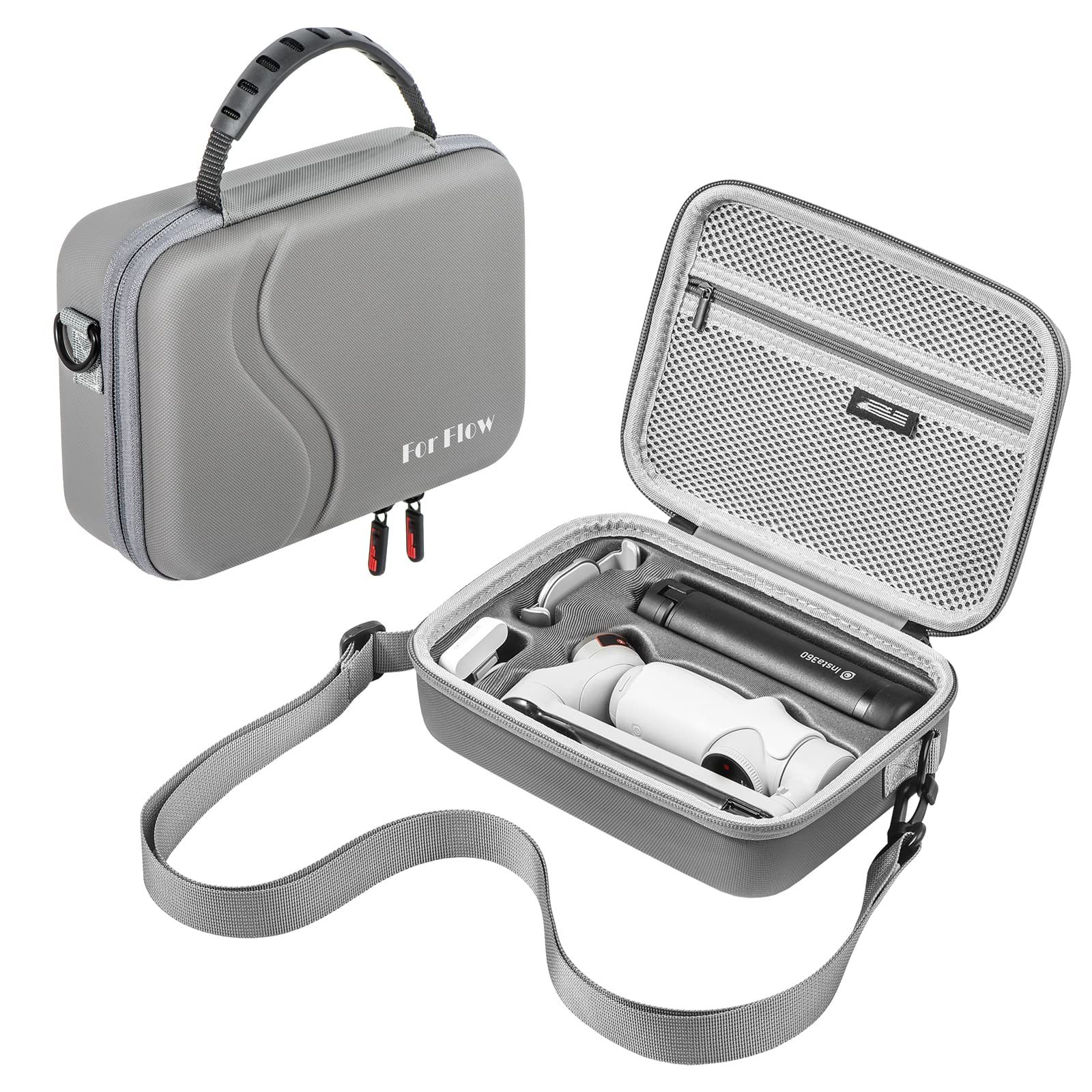 MotuTech Portable Bag for Insta360 Flow Waterproof Case Anti-Scratch Hard Shell Pressure Resistance Protection with Adjustable Shoulder Strap