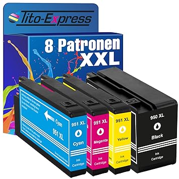 PlatinumSerie® 8 Ersatz-Patronen ersetzt HP950XL & 951XL HP Officejet Pro 8600 Plus E-All-In-One 8615 E-All-In-One 8660 E-All