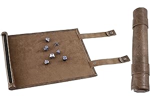 FORGED DICE CO. Forged Dice Co Scroll Dice Tray and Rolling Mat with Zippered Dice Holder - Storage Pouch Holds up to 14 Metal or Plastic Polyhedral Dice - Compatible with DND and Dungeons & Dragons Game Dice