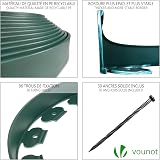 VOUNOT Lawn Edging 10m with 30 Pegs Green 4mm Thick Flexible Plastic Border view 4