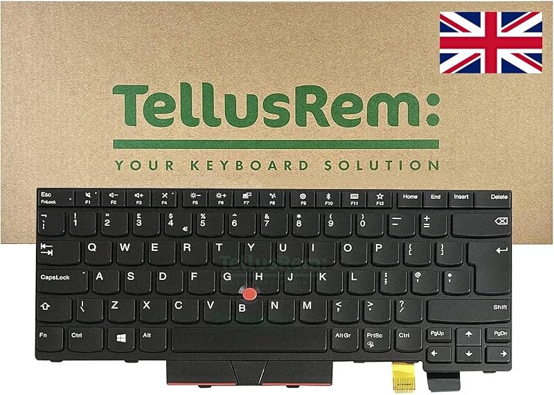 TellusRem UK Non-Backlit Keyboard for Lenovo Thinkpad T470 T480