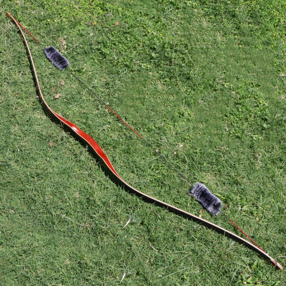 I-sport Handmade 60'' Archery Longbow Traditional Hunting Recurve Bow 30 35 40 45 50lbs with Bow String Silencer