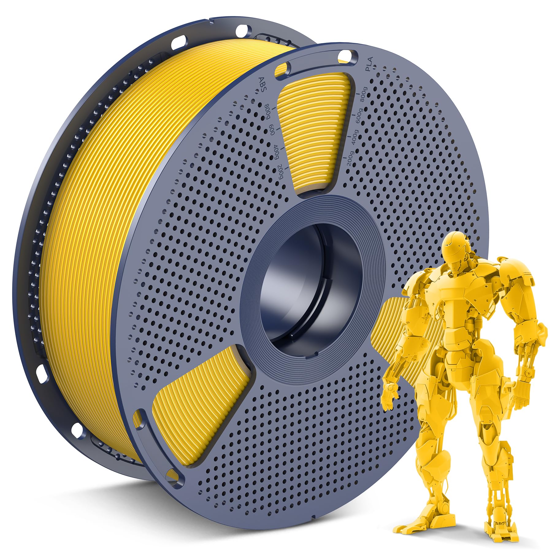 SUNLU PLA 3D Printer Filament, Neatly Wound PLA Filament 1.75mm, Dimensional Accuracy +/- 0.02mm, 1KG Spool 2.2lbs. (Pure Yellow)