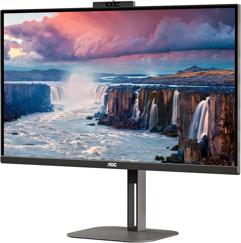 AOC Q27V5CW 27" QHD IPS Monitor 75Hz USB-C Dock 65W PD Windows Hello Webcam