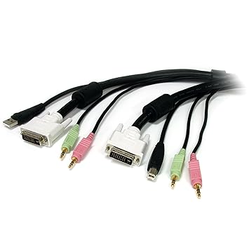 3 m 4-in-1 USB DVI KVM-Kabel mit Audio und Mikrofon