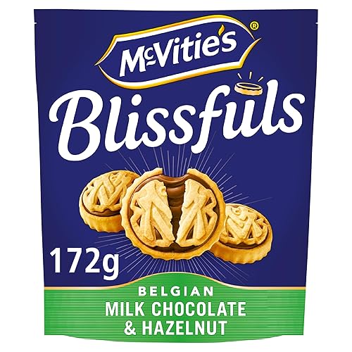 McVitie's Blissfuls Belgian Milk Chocolate and Hazelnut Biscuits 172 g (Pack of 1)