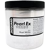 Jacquard Pearl Ex Pigment Powder 4oz Pearl White - Loose Mica Powder for Epoxy Resin, Watercolors, Calligraphy Ink &amp; Clay - Epoxy Pigment Powder - Epoxy Resin Color